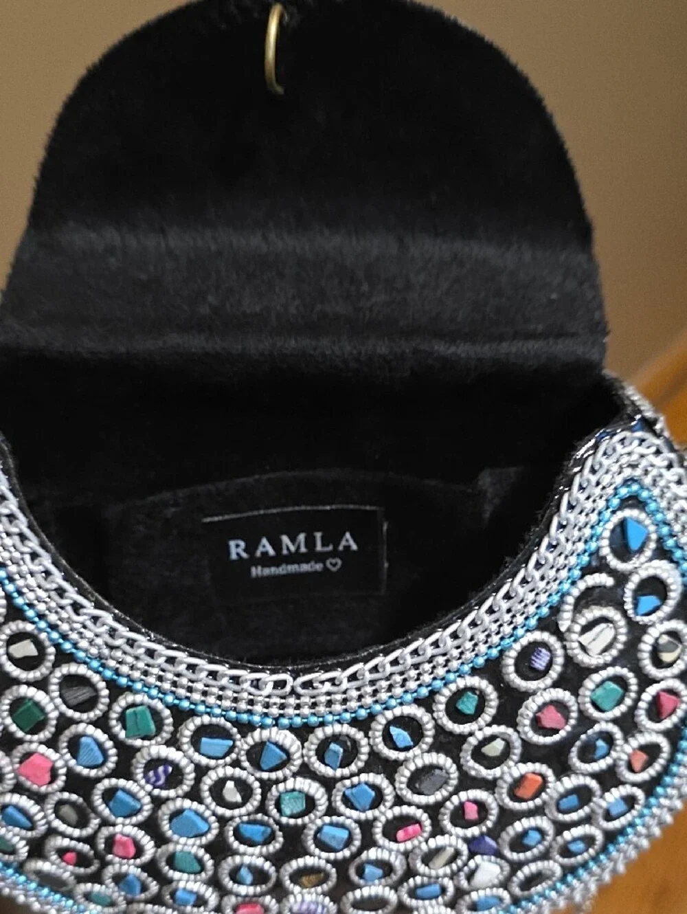 Ramla Multi-Color Embellished Round Crossbody Bag - Women